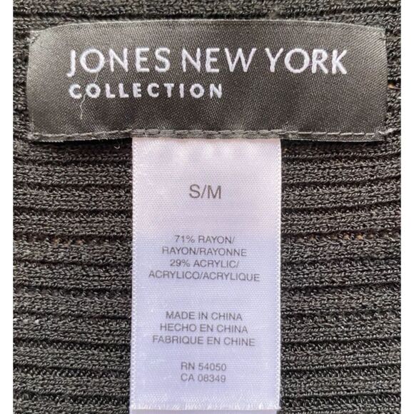 Jones New York Womens Small Cardigan Knit Open-Front Sweater Waterfall Draped - Picture 7 of 8